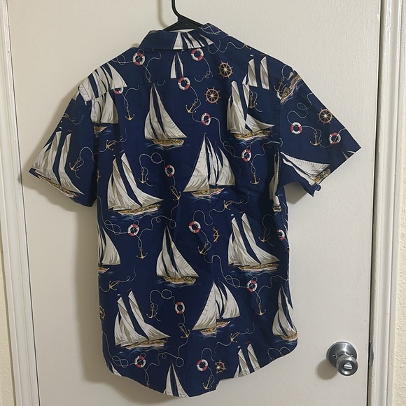 EUC Polo Ralph Lauren Nautical Sailboat Short Sleeve Button Down Shirt - Picture 4 of 4